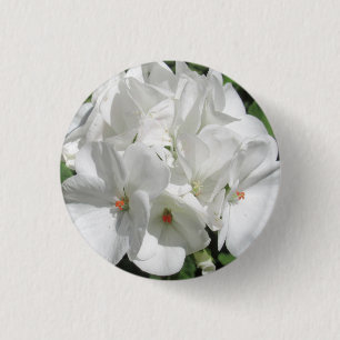 Delicate White Geranium Flower foto Ronde Button 3,2 Cm