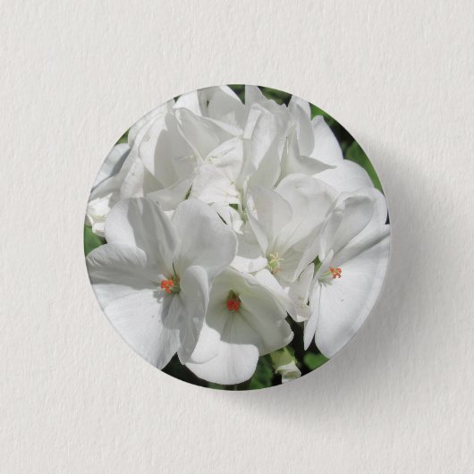 Delicate White Geranium Flower foto Ronde Button 3,2 Cm (Voorkant)