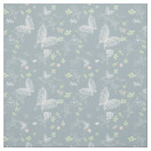Delicate White Lacy Butterflies Stof (Swatch)