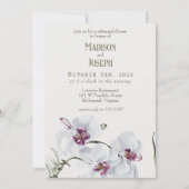 Delicate White Orchid bruiloft diner repetitie Kaart (Voorkant)