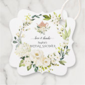 Delicate White Roses Hydrangea Bridal Tea Party Bedankjes Labels (Achterkant)