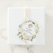 Delicate White Roses Hydrangea Bridal Tea Party Bedankjes Labels (In situ)
