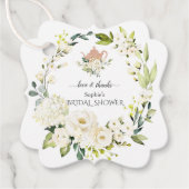 Delicate White Roses Hydrangea Bridal Tea Party Bedankjes Labels (Voorkant)