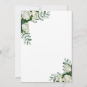 Delicate White Roses Wedding Invitation Kaart (Achterkant)
