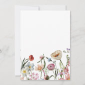 Delicate Wild Flowers Wreath Garden Wedding Kaart (Achterkant)