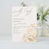 Delicate Wildbloem Bleek Kleurenvlees RSVP Kaartje (Staand voorkant)