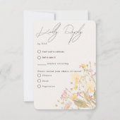 Delicate Wildbloem Bleek Kleurenvlees RSVP Kaartje (Voorkant)