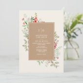 Delicate Wildbloemen Botanische bruiloft van kardi Kaart (Staand voorkant)