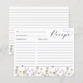 Delicate Wildbloemen Vrijgezellenfeest Recipkaart (Voorkant / Achterkant)