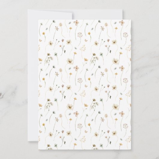 Delicate Wildbloemen Vrouwelijk 75e Verjaardagsfee Kaart (Achterkant)