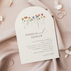 delicate wilde bloem   Beige trouwboog Kaart