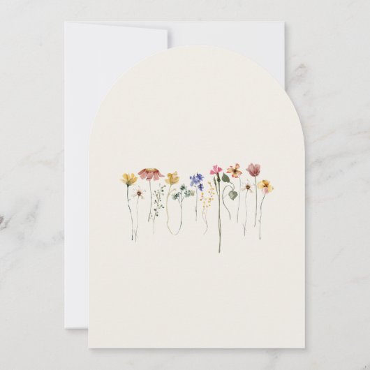 delicate wilde bloem | Beige trouwboog Kaart (Achterkant)