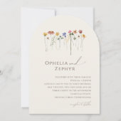 delicate wilde bloem | Beige trouwboog Kaart (Voorkant)