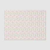 Delicate Wilde Bloem Bladpatroon Pastel Roze Tissuepapier (Voorkant)