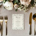 delicate wilde bloem bruiloft menu<br><div class="desc">Deze delicate wildflower-menukaart heeft een elegante  botanische rand die de keuken van uw feest omkadert. De verfijnde bloemenillustratie creëer een tijdloze en romantische sfeer,  ideaal voor tuinbruiloften,  openluchtrecepties of  feesten. Een prachtig minimaal maar gedetailleerd ontwerp dat zowel rustieke als verfijnde huwelijksinstellingen aanvult.</div>