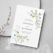 Delicate Wilde Bloem Modern Boho Trouwfoto Save The Date