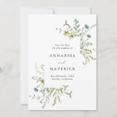 Delicate Wilde Bloem Moderne Boho Trouwfoto Save The Date (Voorkant)