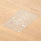 delicate wilde bloemen Acryl uitnodiging (Laagn)