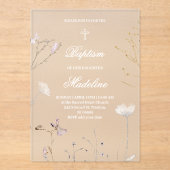 delicate wilde bloemen Acryl uitnodiging (Voorkant)