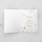 delicate wilde bloemen Baptisme bedankt voor je ko Kaart (Binnen)