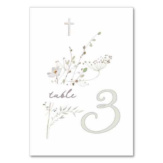 delicate wilde bloemen boeket Doop n 3 Kaart (Achterkant)