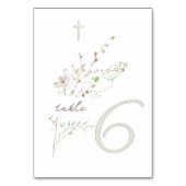 delicate wilde bloemen boeket Doop n 6 Kaart (Achterkant)