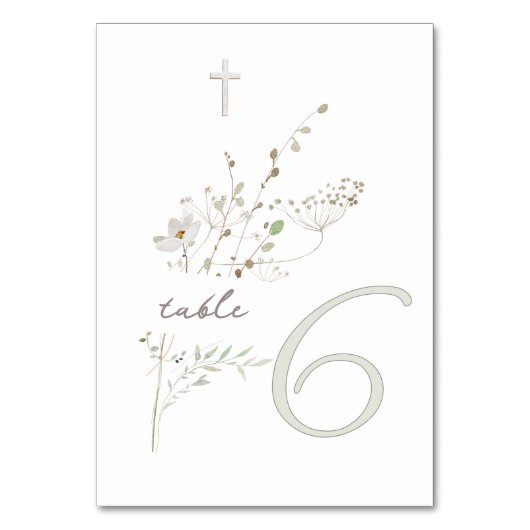 delicate wilde bloemen boeket Doop n 6 Kaart (Voorkant)