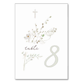 delicate wilde bloemen boeket Doop n 8 Kaart