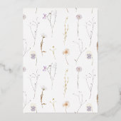 delicate wilde bloemen Doop Folie Uitnodiging (Achterkant)