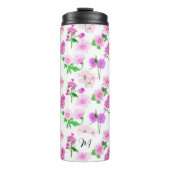 Delicate wilde bloemen in het wit. Custom. Thermosbeker (Voorkant)