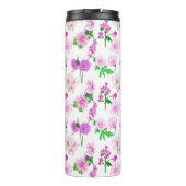 Delicate wilde bloemen in het wit. Custom. Thermosbeker (Achterkant)