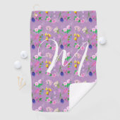Delicate wilde bloemen in paarse. Custom Golfhanddoek (Insitu)