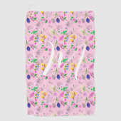 Delicate wilde bloemen in roze. Custom Golfhanddoek (Voorkant)