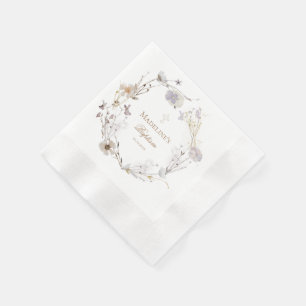 delicate wilde bloemen krans Doop Papier Servet