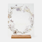 delicate wilde bloemen krans Doop welkom Acryl Bord (Voorkant)