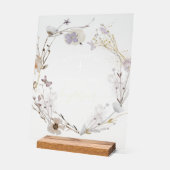 delicate wilde bloemen krans Doop welkom Acryl Bord (Hoek)