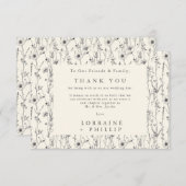 Delicate wilde bloemen naadloos patroon bruiloft bedankkaart (Voorkant / Achterkant)