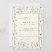 Delicate wilde bloemen naadloos patroon bruiloft kaart (Voorkant)