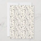 Delicate wilde bloemen naadloos patroon bruiloft kaart (Achterkant)