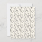 Delicate wilde bloemen naadloos patroon bruiloft save the date (Achterkant)