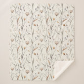 Delicate Wilde Bloemen  Sherpa Deken (Voorkant)