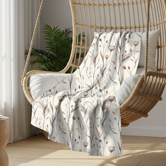 Delicate Wilde Bloemen  Sherpa Deken