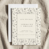 Delicate wilde bloemen tuin bruiloft save the date