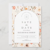 Delicate Wilde Bloementuin Bruiloft Save The Date (Voorkant)