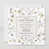 Delicate Wilde Lijst Baby shower Kaart (Voorkant)