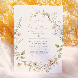 Delicate Wildebloem & Boho Bij Baby Meisje Shower Kaart