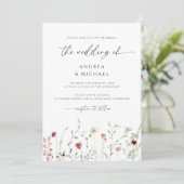Delicate Wildebloem Boho Romantische Trouwdag Kaart (Staand voorkant)