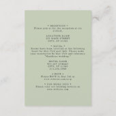 Delicate Wildebloem Bruiloft Details Informatiekaartje (Achterkant)