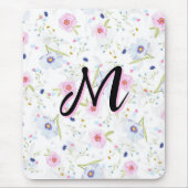 Delicate Wildebloem Script Monogram M Coquette Muismat (Voorkant)
