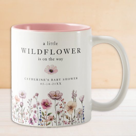 Delicate Wildflower Baby shower Mok – Dusty Pink W